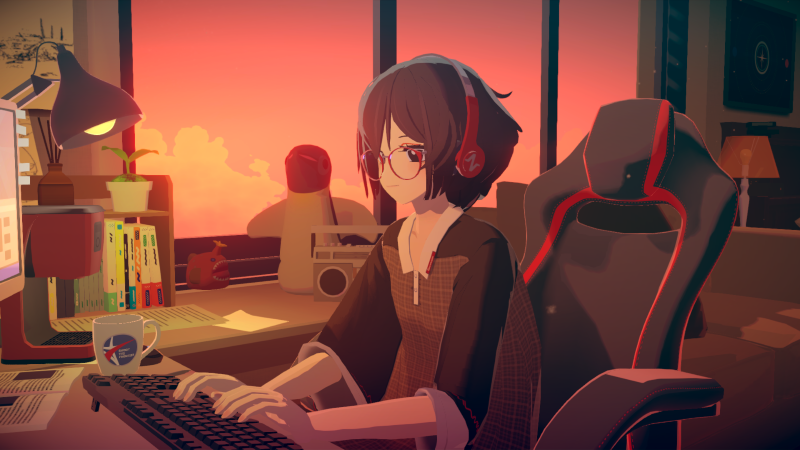 文学少女と"作業通話"する作業ゲー『Chill with You : Lo-Fi Story』にて衣替えアップデートが配信開始