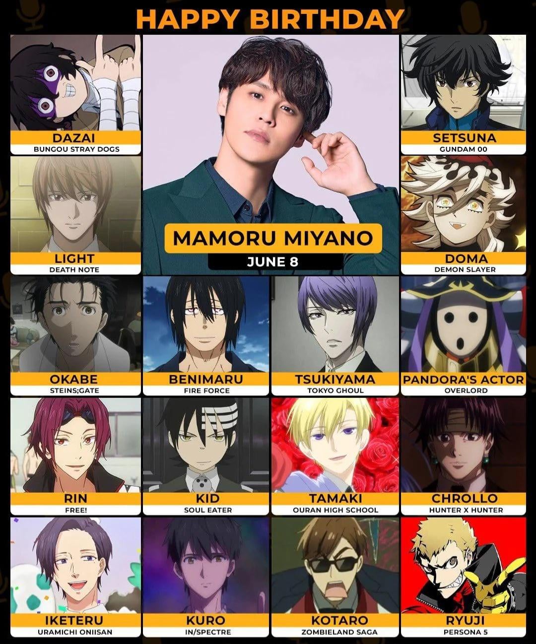 Happy 41st birthday to Mamoru Miyano! (VA: Dazai) : r/BungouStrayDogs