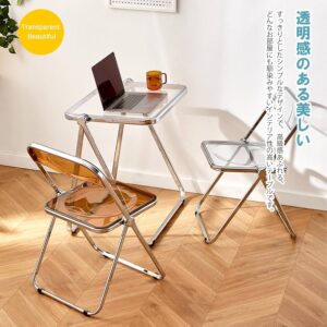 Amazon.com: KAIHAOWIN Folding TV Tray Table Acrylic Foldable Table No Assembly Required Tiny Desk for Home Office Side Table Small Computer Desk for Small Spaces (Grey) : Home & Kitchen