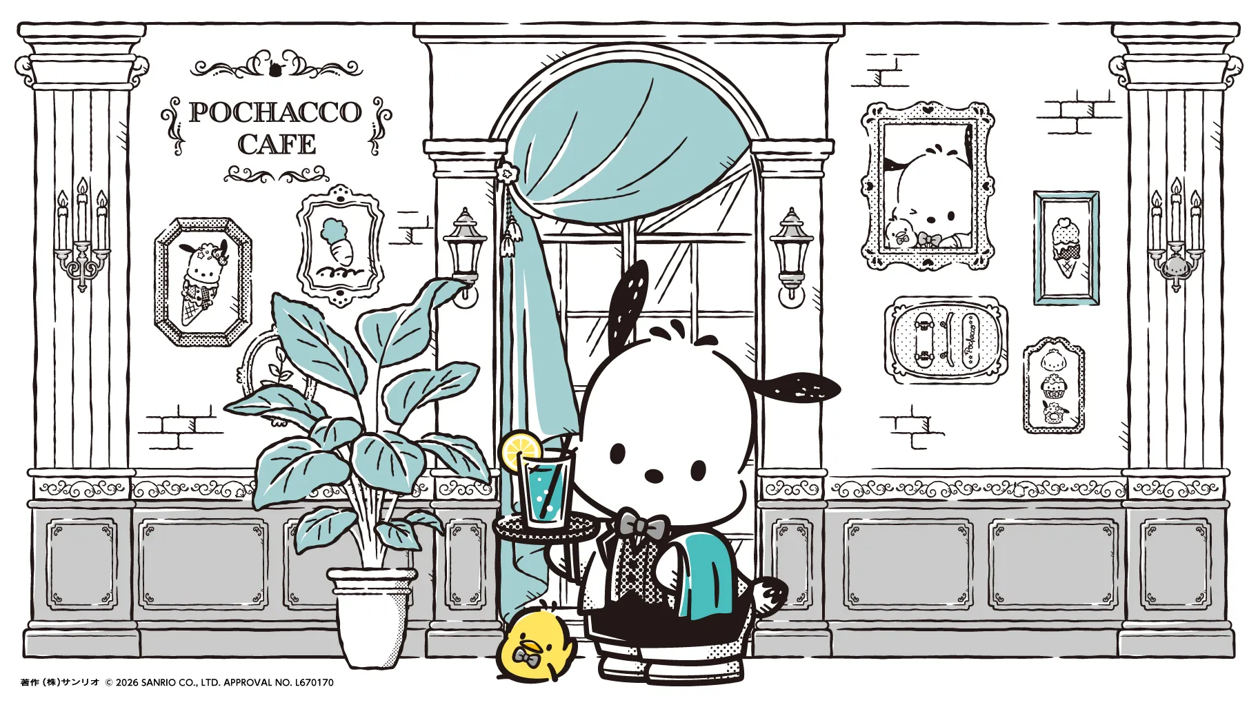 Sanrio's Pochacco Becomes a Waiter for Stylish New Monochrome Cafe