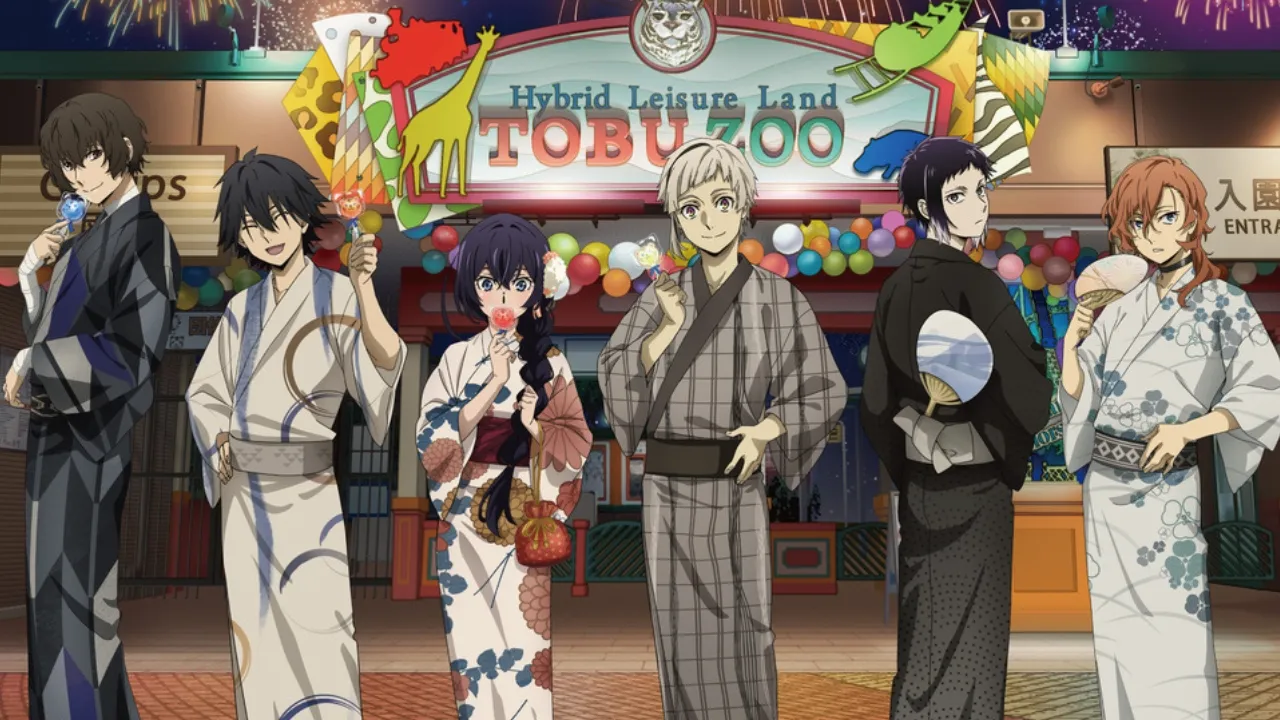 Bungo Stray Dogs' Announces New Tobu Zoo Collab with Limited Edition Yukata Themed Merch