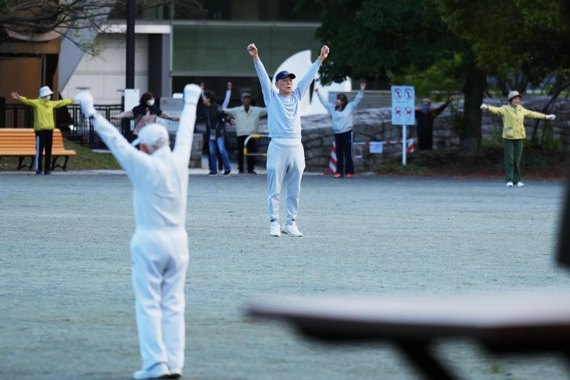 Japan awakens to Radio Taiso exercise tradition., a face of longevity