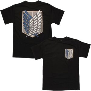 Amazon.com: Ripple Junction Attack on Titan Men's Short Sleeve T-Shirt Survey Corps Wings of Freedom AOT Anime Small Black : Clothing, Shoes & Jewelry