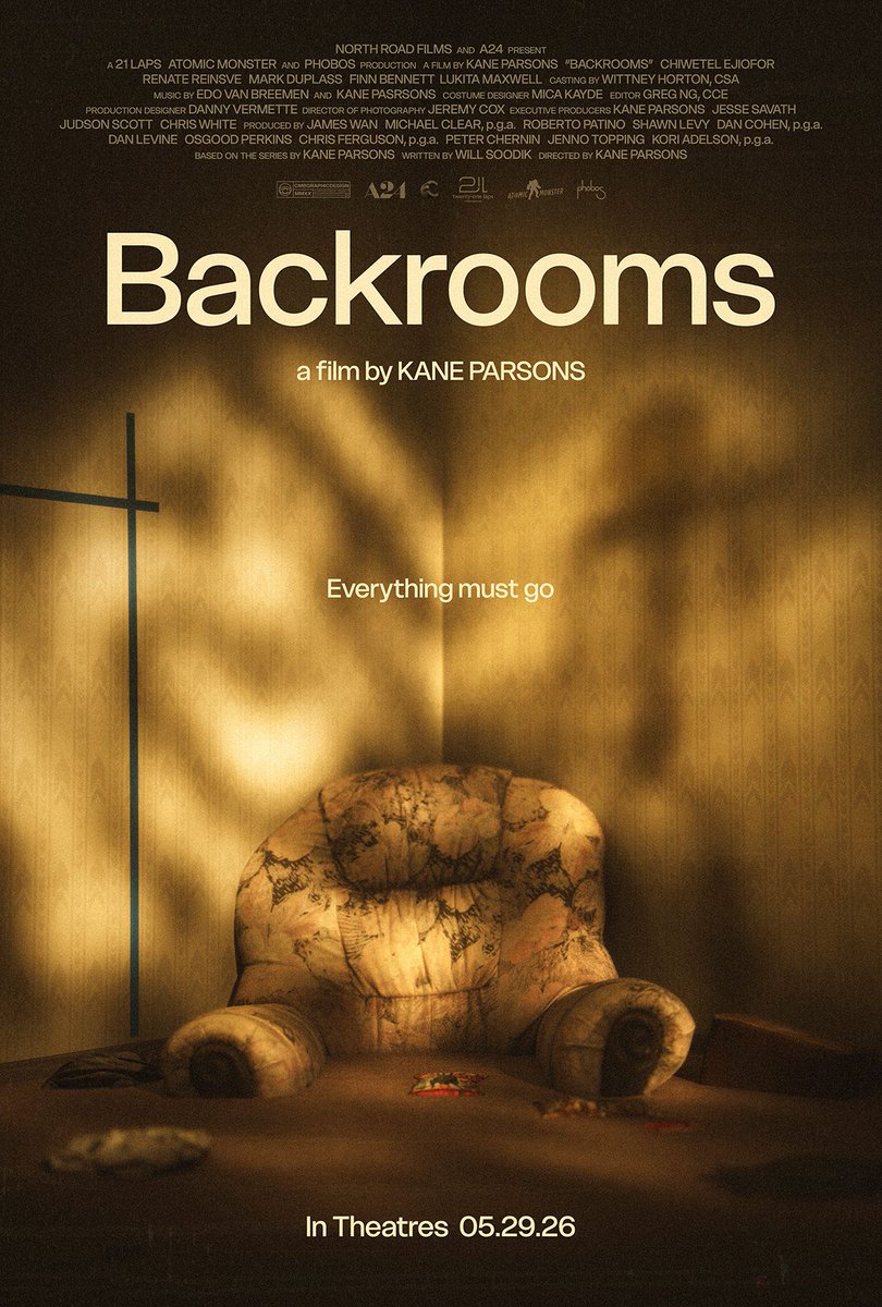 Backrooms" (2026), Directed by Kane Parsons. Here's my Alt poster for Kane Parson's "Backrooms". This went through more iterations and different ideas than any other poster I've done. Really happy with the