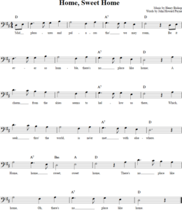 Home, Sweet Home Cello Sheet Music