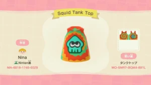Animal Crossing: New Horizons" has started distributing "Splatoon Raiders" collaboration custom designs! You can get the "Squid Tank Top" and "Kojake Fan." - Saiga NAK