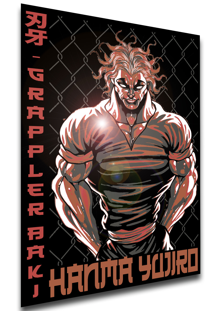 Poster Japanese Style - Baki The Grappler - Yujiro Hanma LL3817