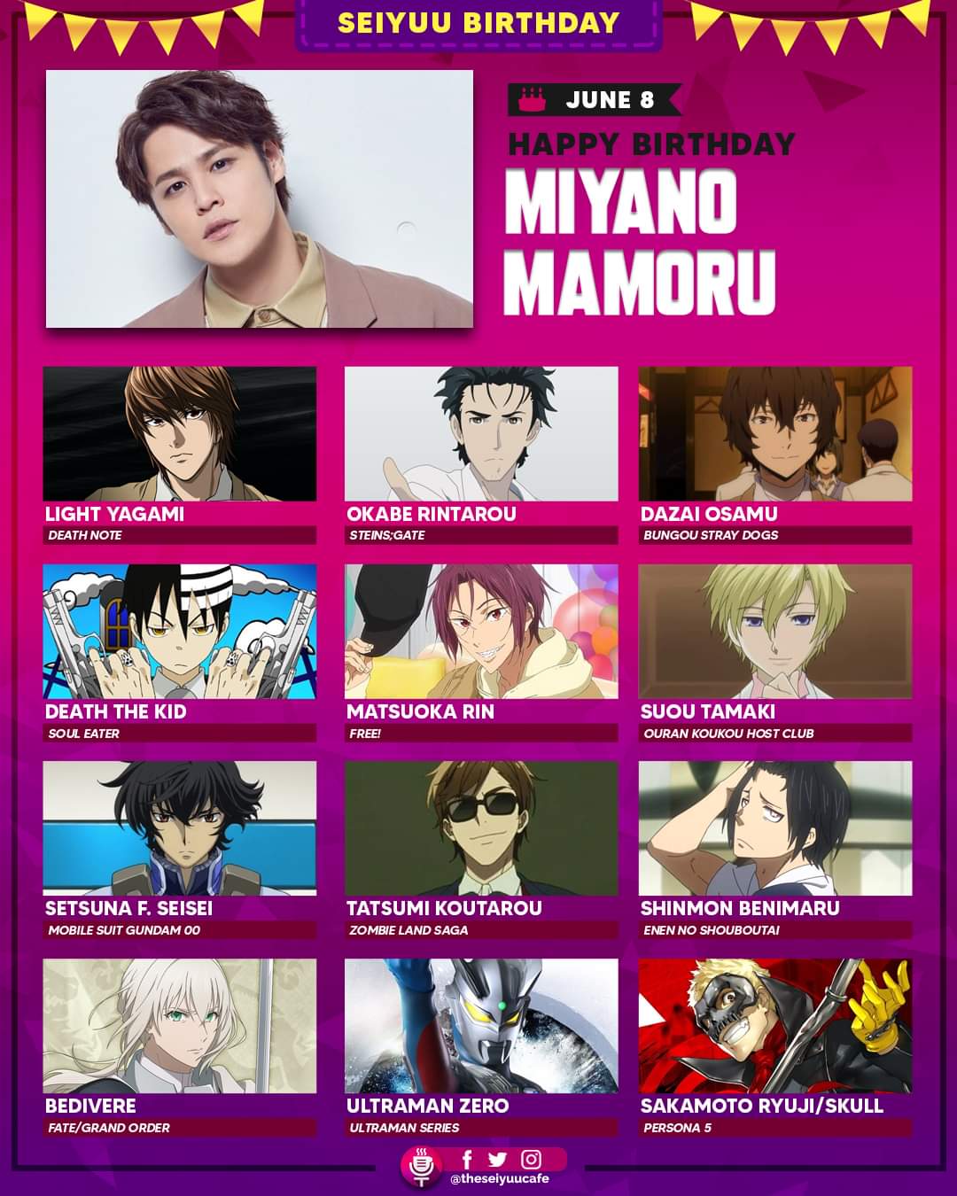 Happy 39th Birthday to the outstanding Miyano Mamoru! The amazing VA that voiced our Shining Airgetlám, Bedivere! : r/grandorder