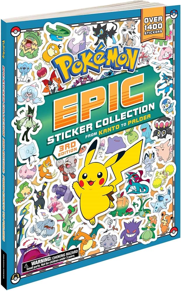 Pokémon Epic Sticker Collection 3rd Edition: From Kanto to Paldea: Over 1,400 Stickers!: Pikachu Press: 9781604382624: Amazon.com: Books