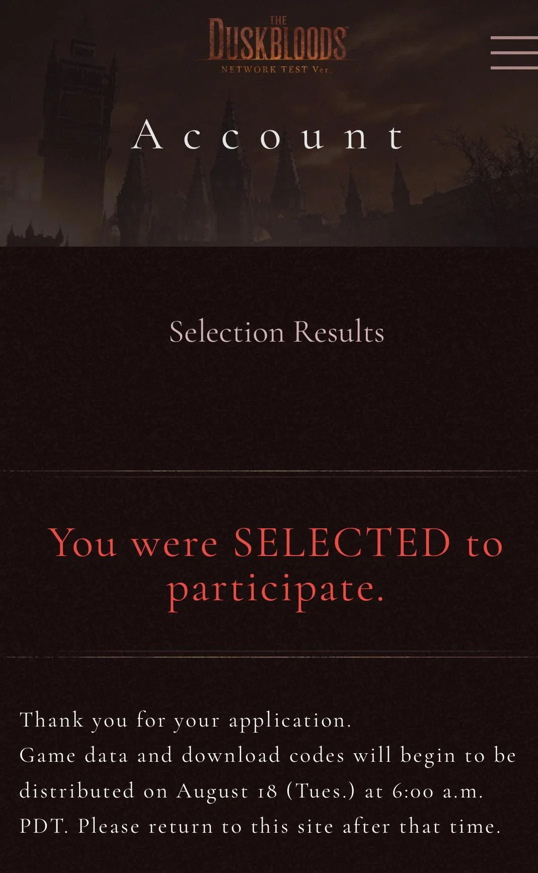 Got approved for The Duskbloods Network Test : r/NintendoSwitch2