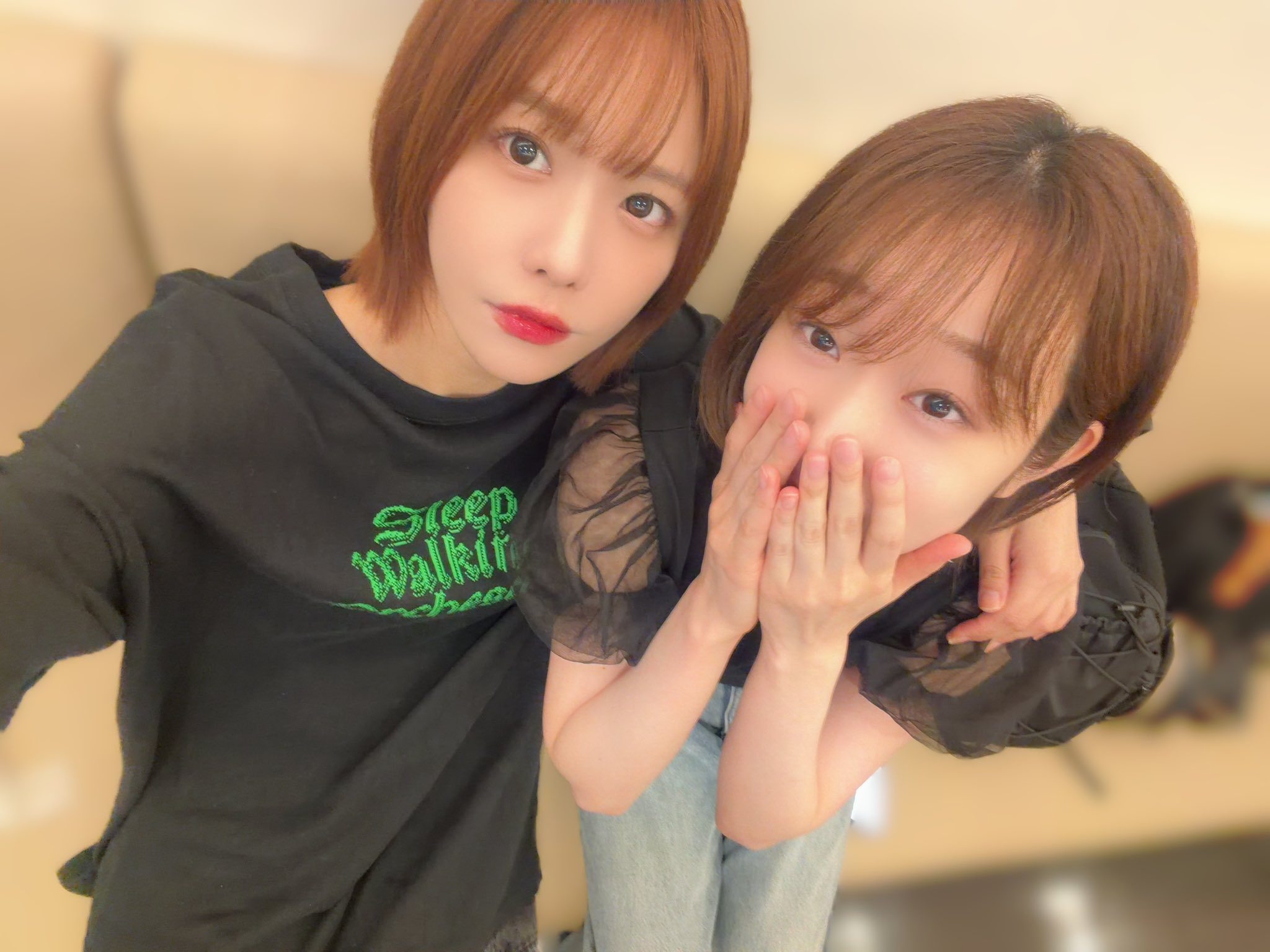 Aimi and Tadokoro Azusa from Their 2MAN LIVE SHOW『A-GAME』Rehearsal❤️💙 : r/seiyuu