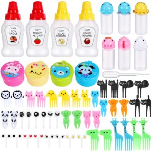 Amazon.com: Hoolerry 50 Pcs Mini Bento Box Lunch Accessories for Kids, Animal | Cute Food Pick, Squeeze Condiment Bottles for Sauce, Mini Container for Lunch School Bento Camping Picnic, Back Toschool Gift :