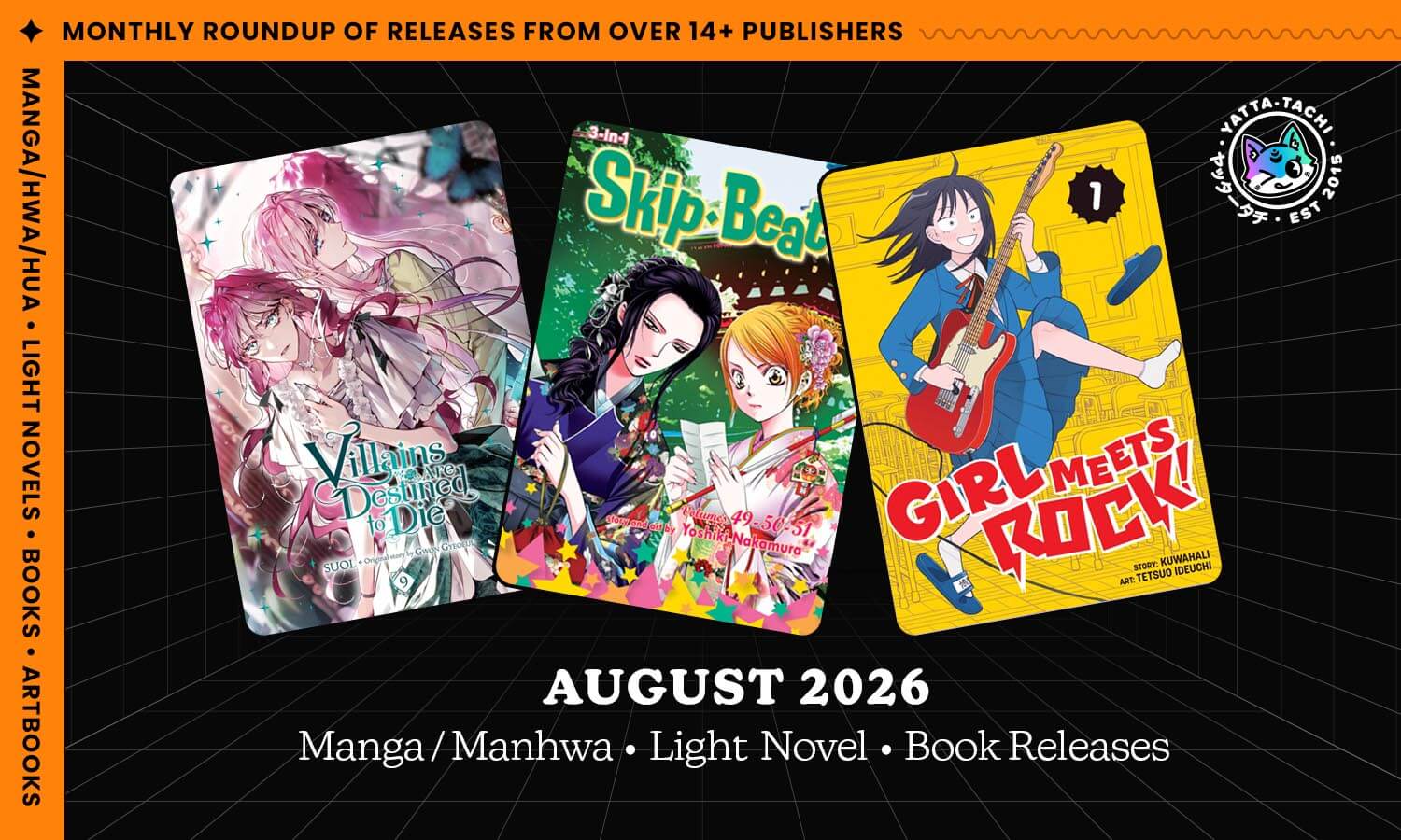 August 2026 Manga, Manhwa, Light Novel, & Book Releases | Yatta-Tachi