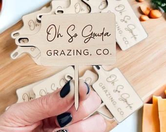 Cheese Name Tags (set of 5+) | Charcuterie Board Cheese Markers | Laser Engraved Clear Acrylic Name Tags for Cheese Platter - Etsy