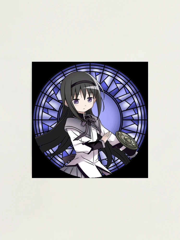 Homura Akemi Stained Glass from the anime Madoka Magica" Photographic Print for Sale by EryaMoon | Redbubble