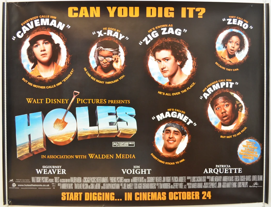 Holes” Original Quad Poster - Film Poster - Movie Poster – pastposters