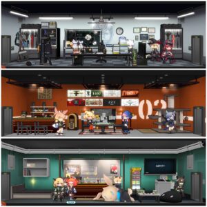 I love the base feature. Everyone probably has a Chèn office but I'm sure it will get rarer over time. My second is a common room/ cat cafè, and my third is