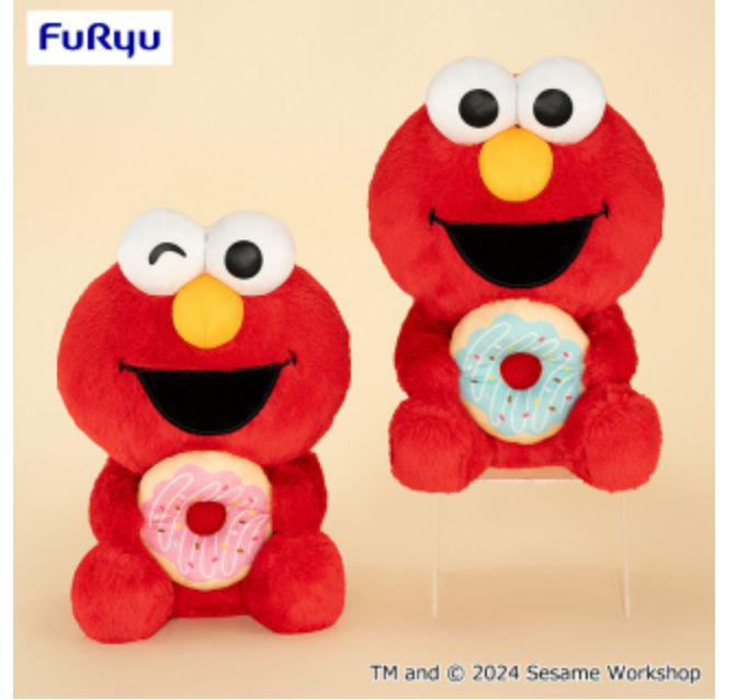 Sesame Street Donut Cuddling BIG plush doll toy Elmo set 2024 furyu 28cm