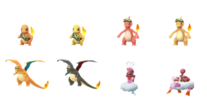 Assets for Charmander wearing Friede's goggles, Charmeleon wearing Friede's goggles, and Charizard wearing Friede's goggles, and Shiny Enamorus were added. : r/TheSilphRoad