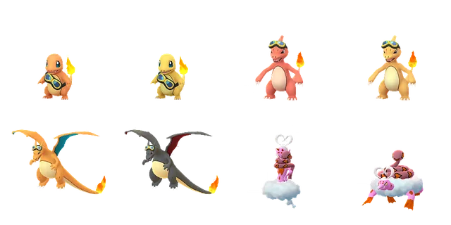 Assets for Charmander wearing Friede's goggles, Charmeleon wearing Friede's goggles, and Charizard wearing Friede's goggles, and Shiny Enamorus were added. : r/TheSilphRoad