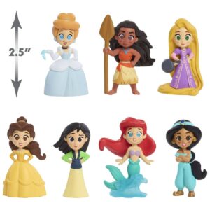 Ariel, Belle, Cinderella, Jasmine Moana, Mulan & Rapunzel Mini Figure 7-Pack