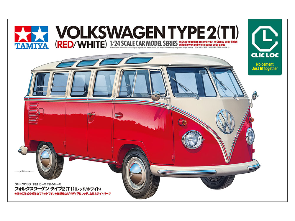 1/24 SCALE VOLKSWAGEN TYPE 2 (T1) (RED/WHITE) | TAMIYA