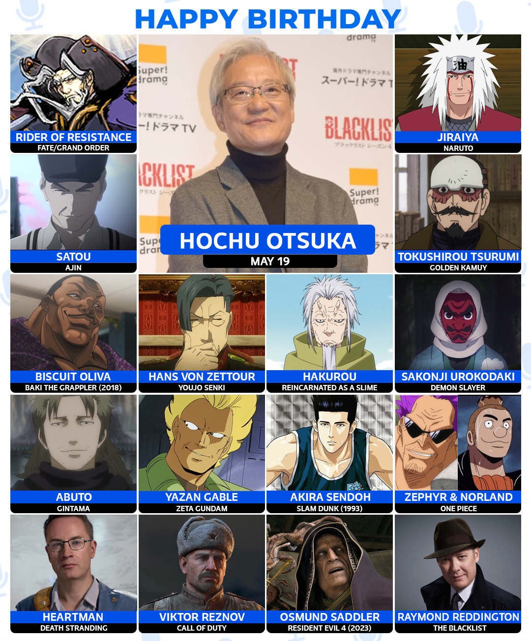 Happy 69th Birthday to Hochu Otsuka, the Voice of Columbus! : r/grandorder