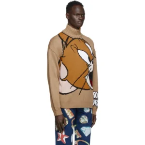 GCDS Beige Tom and Jerry Edition Knit Jerry Sweater GCDS