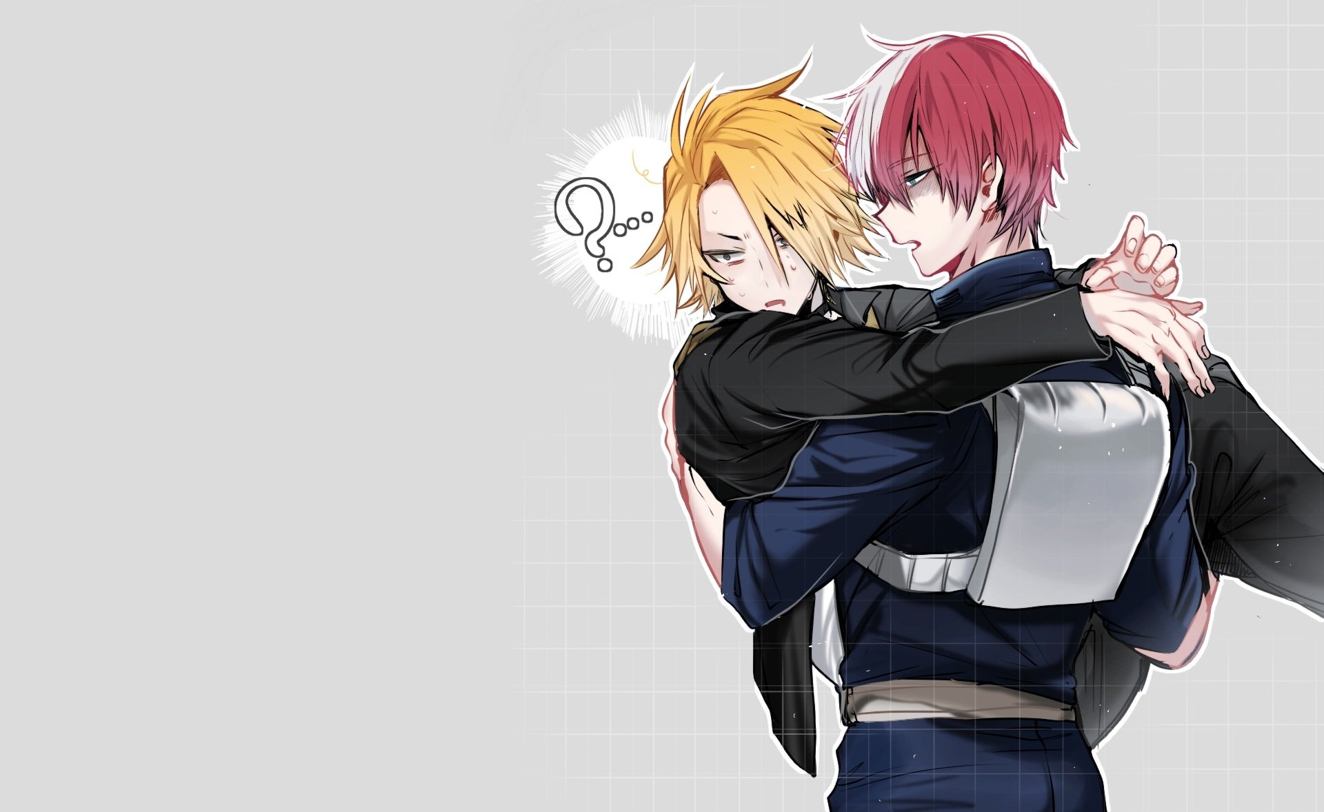 My Hero Academia HD Wallpaper: Denki Kaminari & Shoto Todoroki Bond Moment | 1920x1178 | Wallpaper Abyss