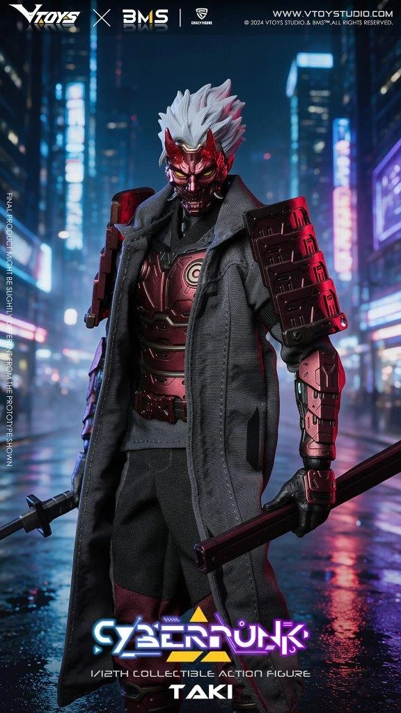 VTOYS X BMS 1:12 Cyberpunk Samurai The Crimson Dawn of the Blade Figure [VSD-012]