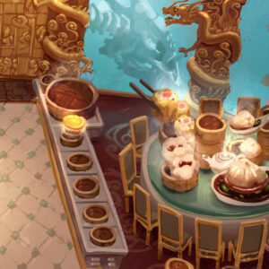 I made (fan) concept art of arenas for TFT! Part 3: "Dragon's Feast" 🐉🍽️ : r/TeamfightTactics