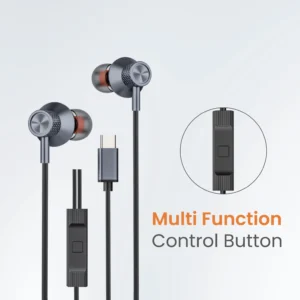 JC SyncBeat Type-C Wired Earphones – Deep Bass, Lossless Digital Audio & Mic