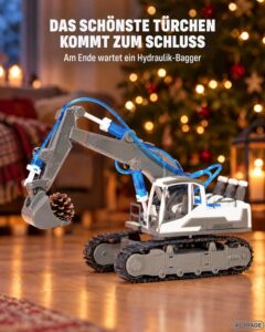 Revell Engineers Advent Calendar Hydraulic Excavator | Water Hydraulics | 130 pieces, arm and shovel in 3 directions, rotating construction, chain drive, tool included, 8 to 12 years: Amazon.de: Toys