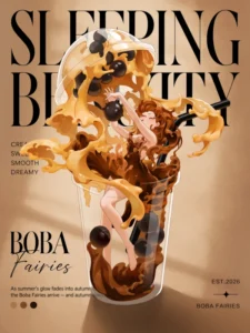 WeArtDoing Sleeping Beauty Boba Fairies Brown Sugar Lemonade Art Figure – Sunny Studio