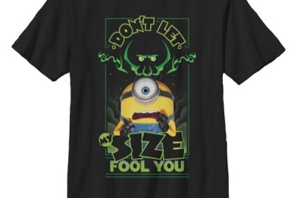 Boys Minions & Monsters Caution Content Creator T Shirt, Men's, Size: XS, Black