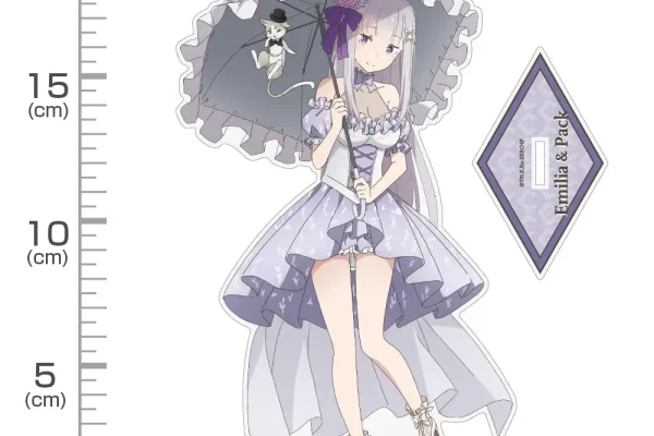 Re:Zero - Starting Life in Another World: Newly Illustrated Emilia & Puck Acrylic Stand (Large) Party Dress Ver. | HLJ.com