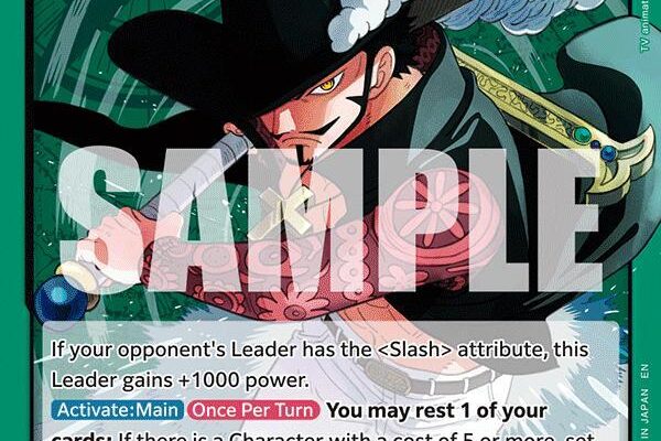 One Piece Trading Card Game The Azure Sea's Seven Leader Dracule Mihawk OP14-020
