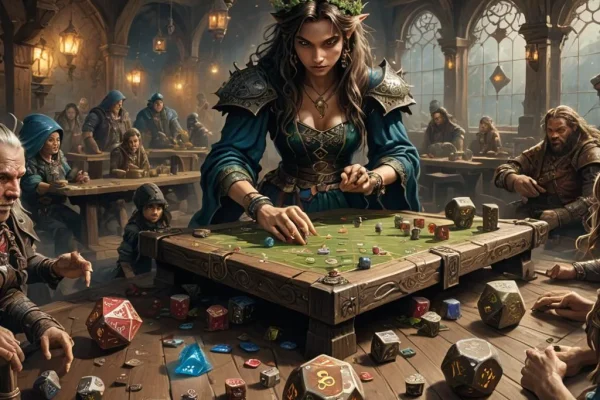 Fairy Rolls Giant Dice, High Fantasy Style - AI Art