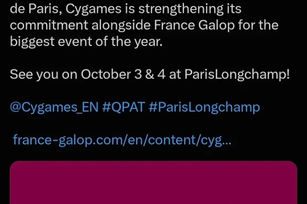 France Galop] Cygames becomes the first-ever Japanese company to become a Premium Partner of Prix de l'Arc de Triomphe! : r/HorseRacingJP