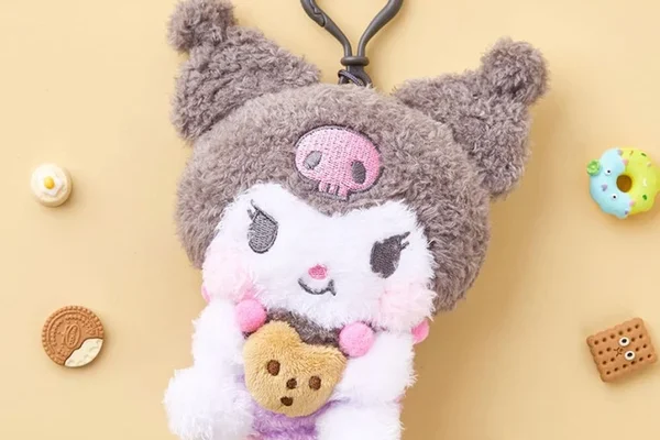 Sanrio Kuromi Puffy-cheek Plush Mascot Clip-on Keychain